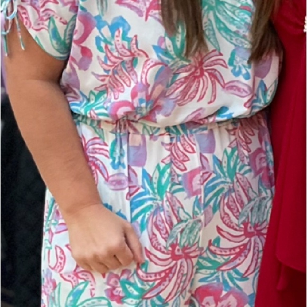 Floral Jumpsuit in Pink and Green Stella Parker Collection Sz Large - Picture 8 of 8